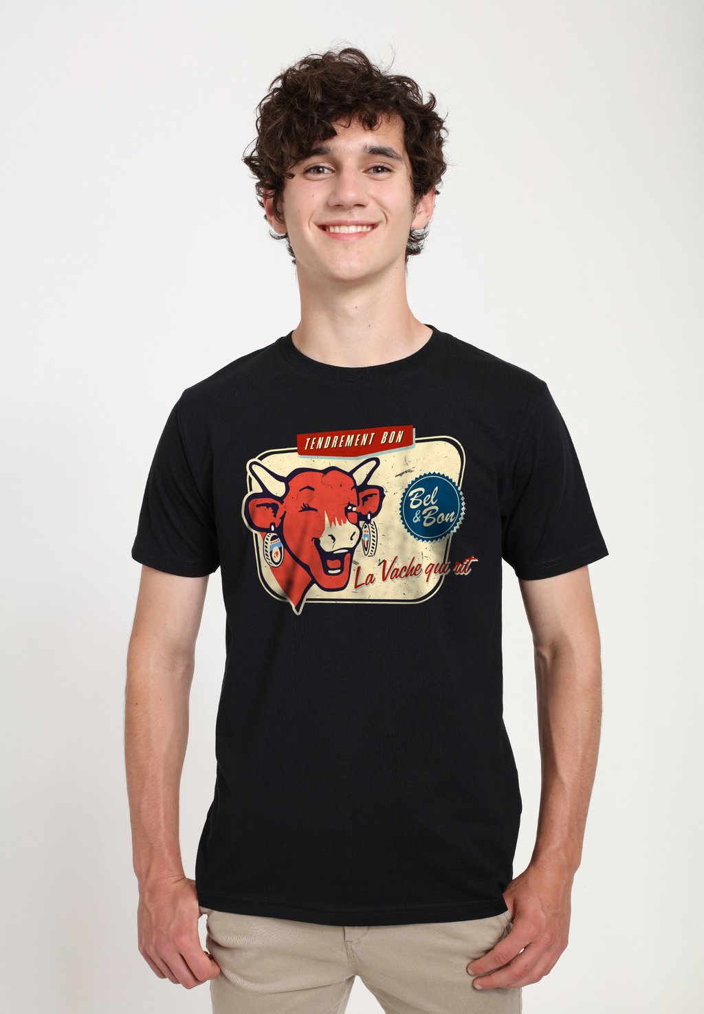 

Футболка с принтом LA VACHE QUI RIT RETRO DISTRESSED Henry Tiger, черный