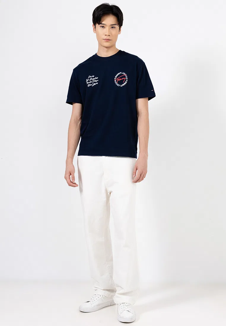 Футболка с круглым логотипом на спине, свободный крой, Tommy Jeans Tommy Hilfiger, темно-синий — фото 4