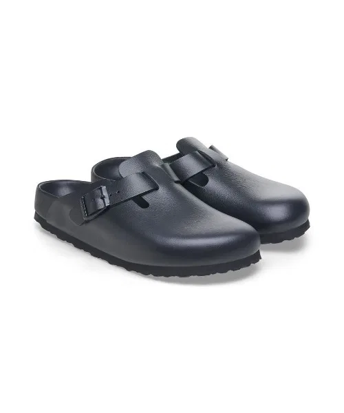 Мужские кожаные сандалии Birkenstock Boston чёрные