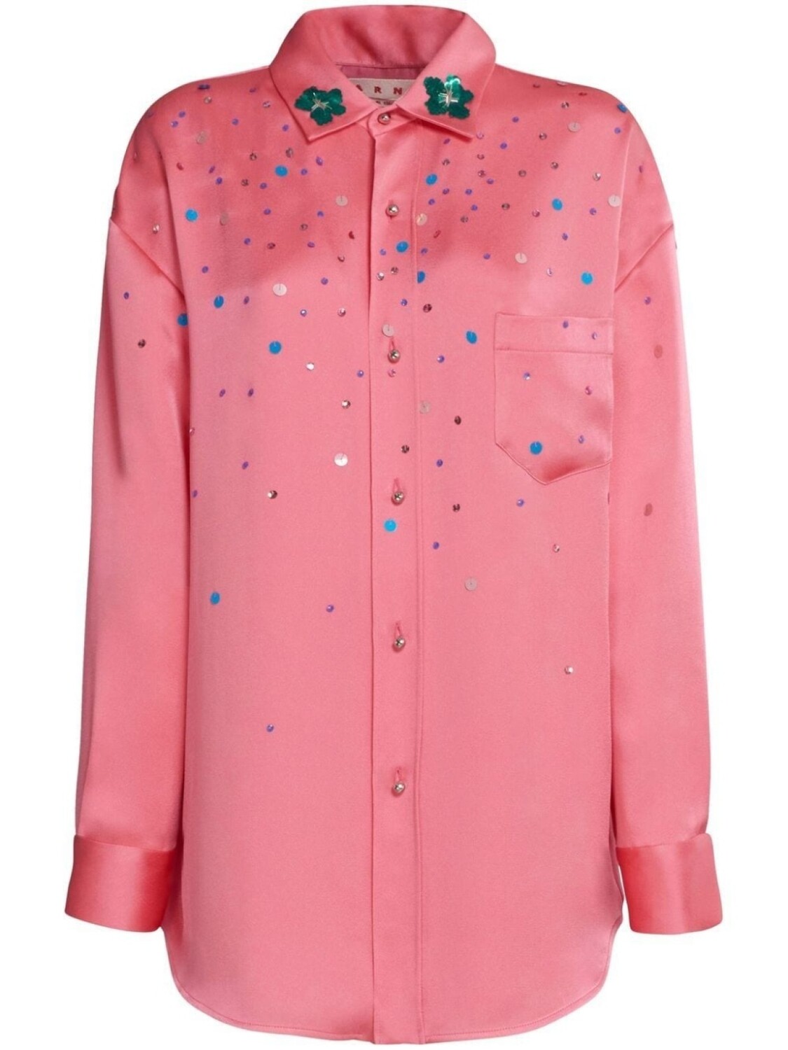 

Marni футболка оверсайз с пайетками, розовый
