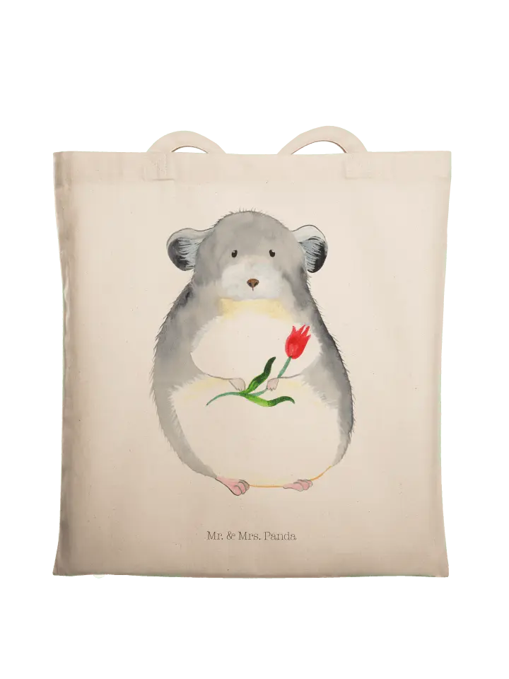 

Сумка для переноски Mr & Mrs Panda Chinchilla Blume ohne Spruch, кремовый