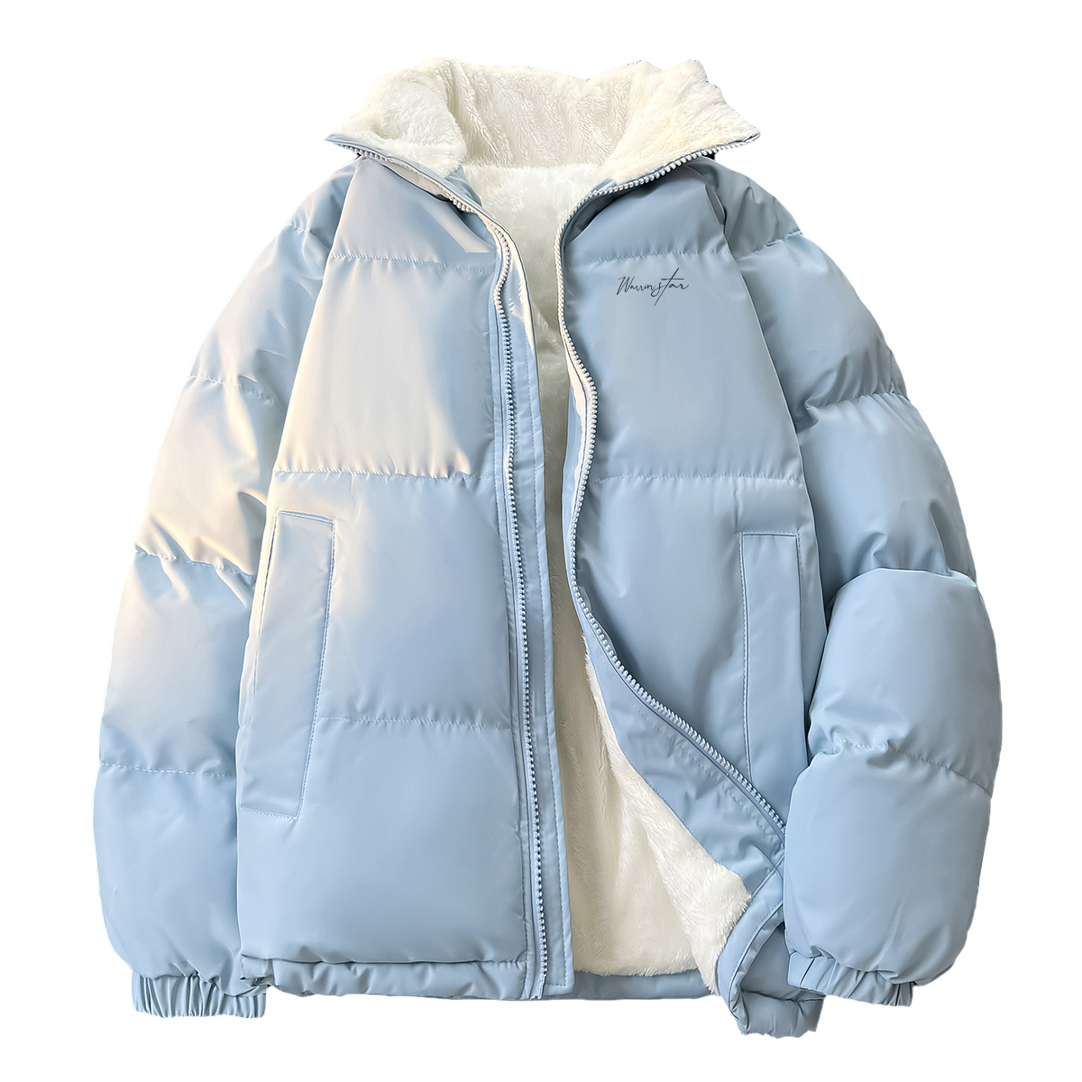 

Пуховик Unisex Stand Collar утепленный стеганый WARRIOR, светло-синий