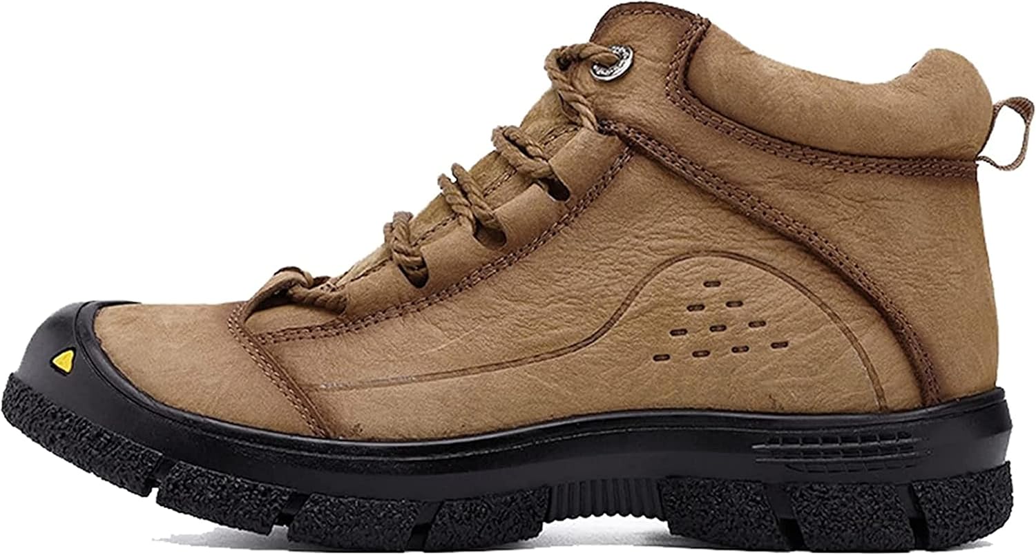 

Мужские теплые ботинки до щиколотки Yiozoi для прогулок, осень и зима, высокие кожаные, износостойкие, повседневные, для работы и отдыха на открытом воздухе, хаки