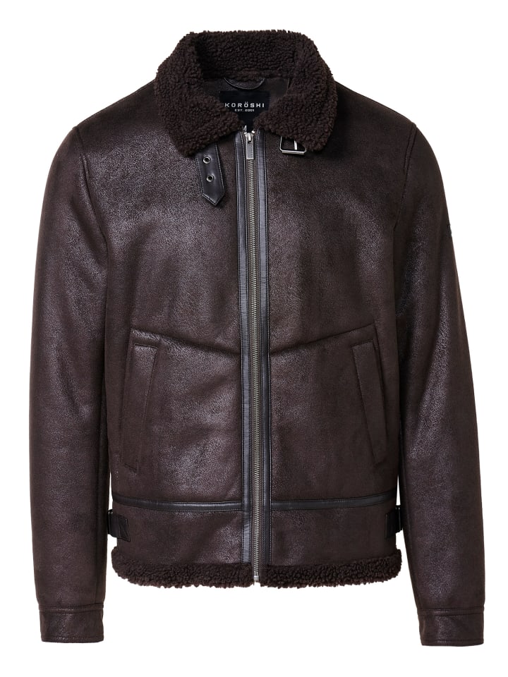 

Куртка из искусственной кожи коричневого цвета KOROSHI