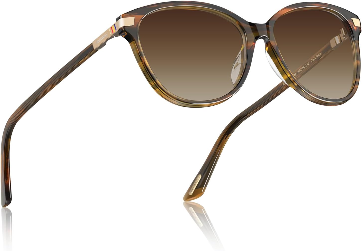 

Женские солнцезащитные очки AVAWAY «кошачий глаз» с поляризацией - стильная оправа из ацетата с защитой от УФ-излучения UV400 для вождения, путешествий и летних прогулок, A3: Brown Tortoise Frame + Gradient Brown Lens