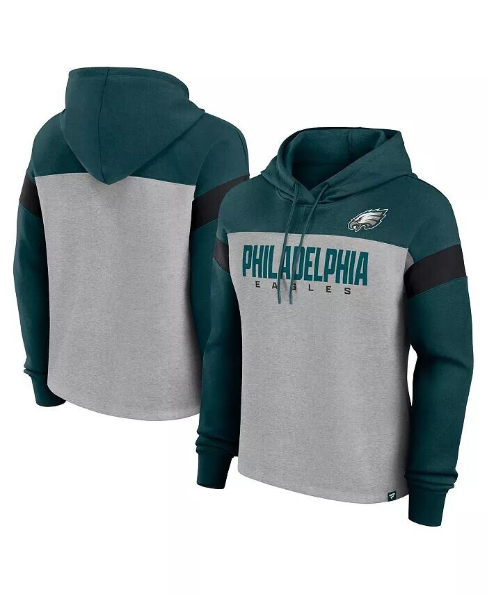 

Женская толстовка с капюшоном Philadelphia Eagles Bold Play Call цвета «меланжевый серый/зеленый» Fanatics