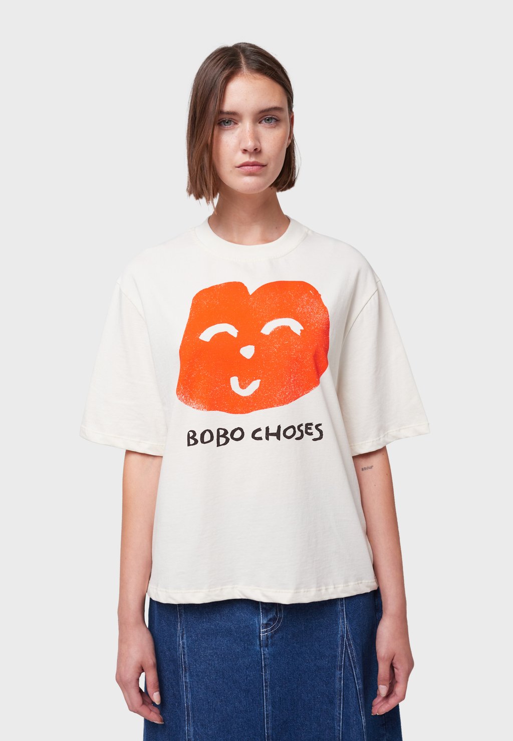 

Футболка с принтом JOYFUL FACE Bobo Choses, белый