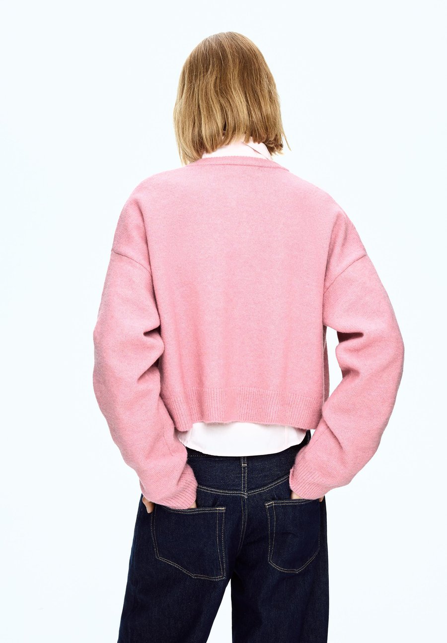 

Кардиган Bershka SOFT TOUCH BUTTONED, Light Pink