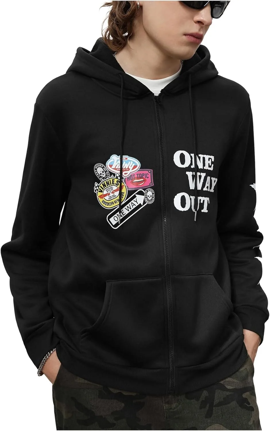 

Мужская худи с молнией в стиле хип-хоп Y2K VIPWOLF