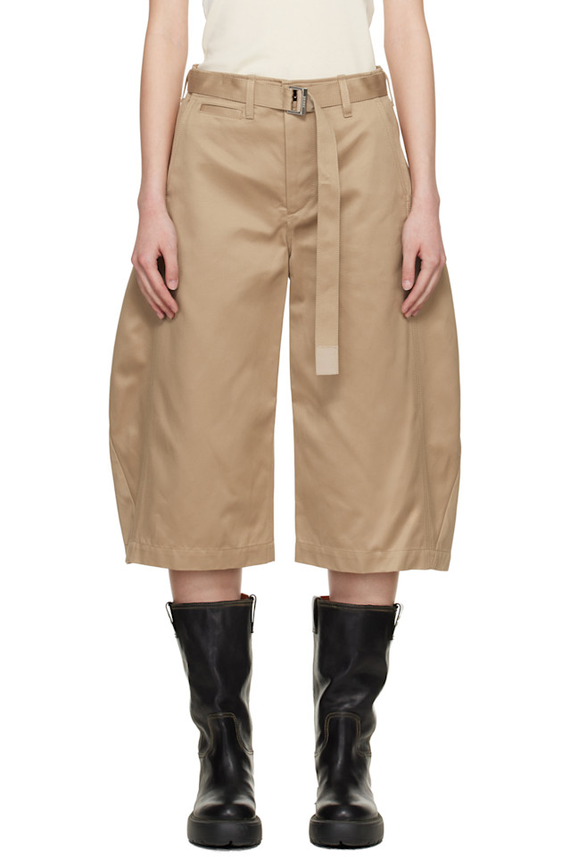 

Хлопковые шорты-чиносы Sacai, бежевый