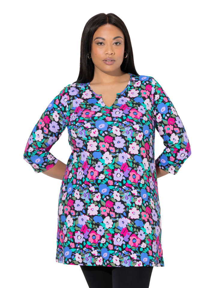 

Ulla Popken Длинная футболка черного цвета, Черный, Ulla Popken Длинная футболка черного цвета