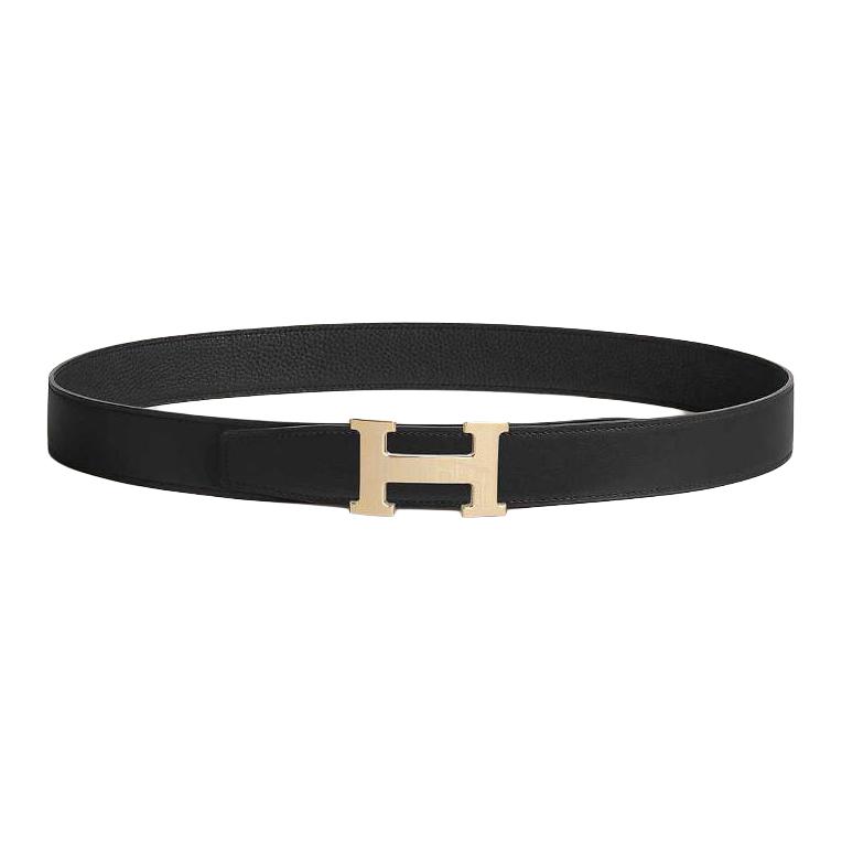 

HERMES Мужской ремень из телячьей кожи черный, Black