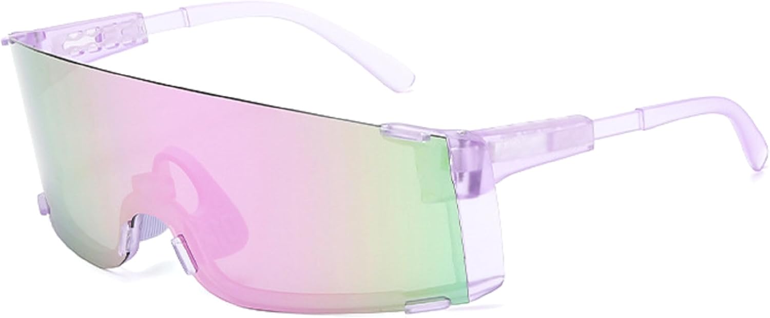 

Большие солнцезащитные очки в стиле панк-рока Y2K для мужчин и женщин, цельные солнцезащитные очки для активного отдыха, велоспорта, спортивные очки для мужчин mincl, Purple