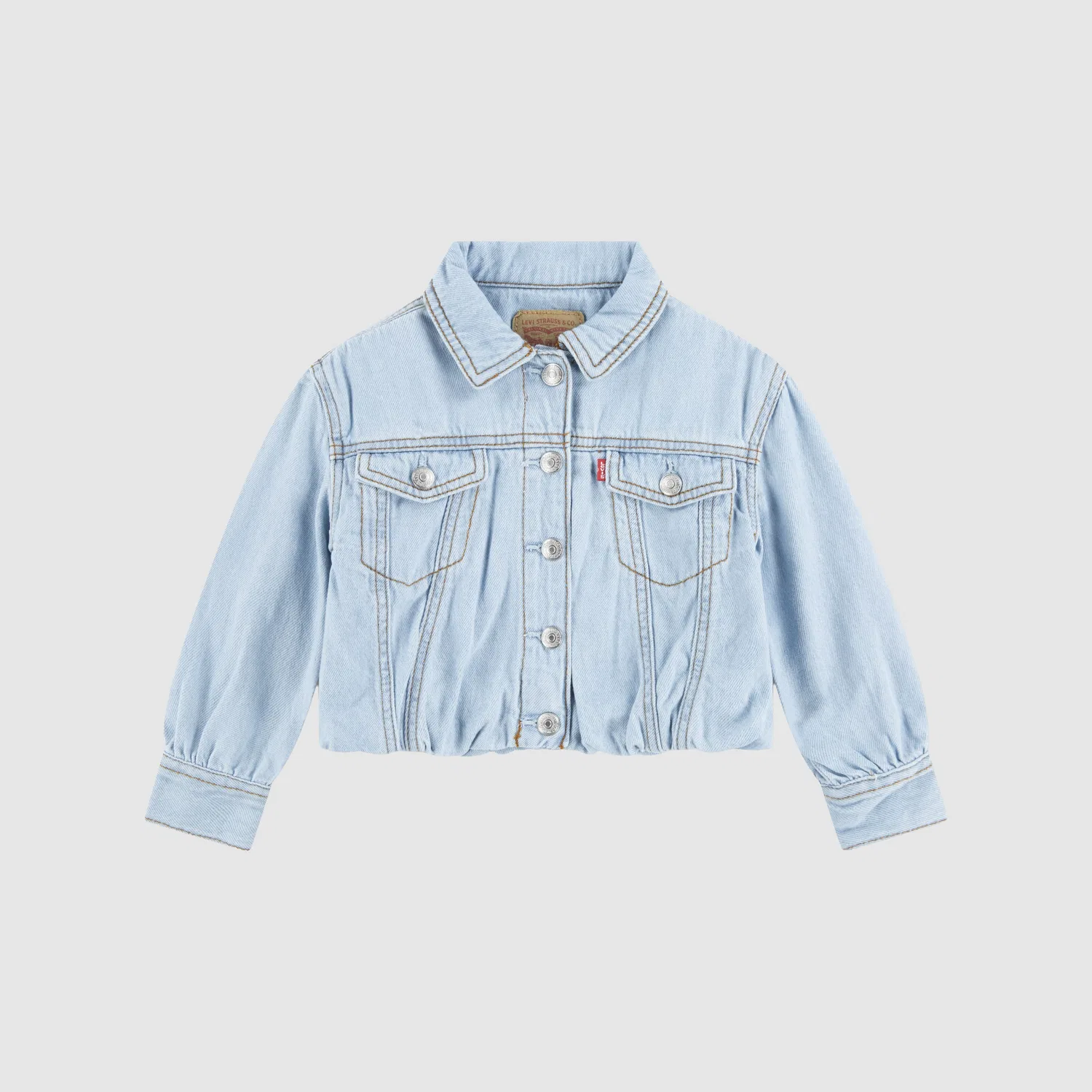 Детская джинсовая куртка-тракер Bubble Denim, размер 2t-4t Levi's, Light Wash
