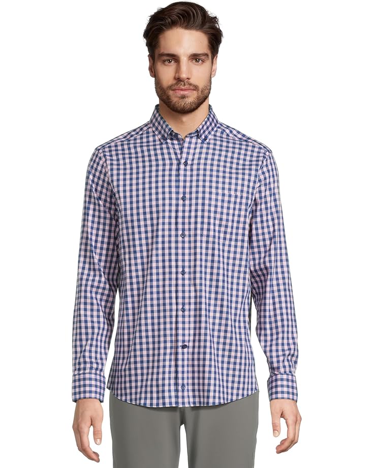

Рубашка Johnston & Murphy Xc4 Two Tone Gingham Shirt, цвет Pink/Navy