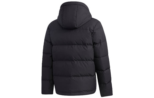 Пуховик adidas neo M Hp Down Jkt1 Sports hooded down Jacket Black, черный — фото 2