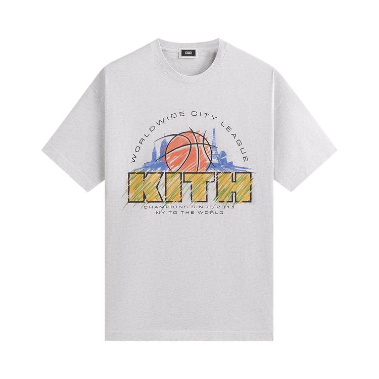 

Футболка Kith City League Vintage Tee 'Light Heather Grey', серый