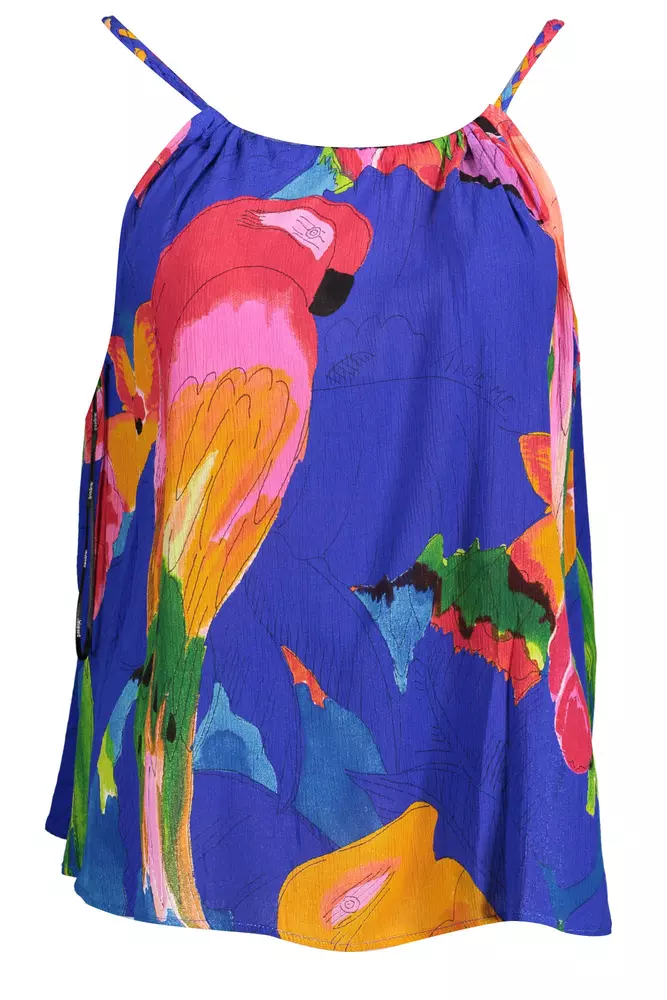 

Синий вискозный женский топ Desigual