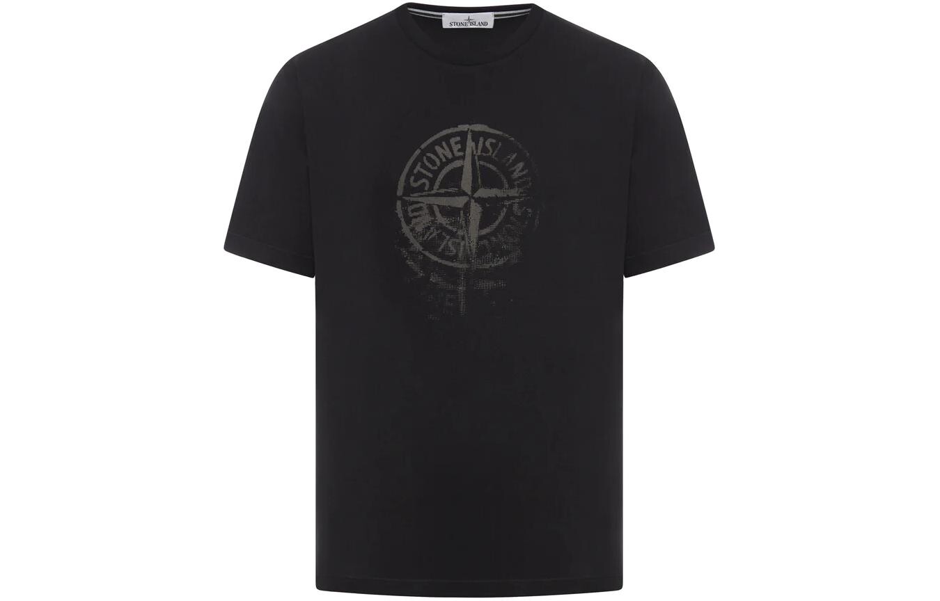 

Футболка хлопковая Stone Island Compass-print, черный