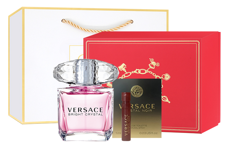VERSACE Розовый кристальный бриллиант женский парфюмерный Набор в подарочной коробке гель для душа+увлажняющий лосьон туалетная вода — фото 3