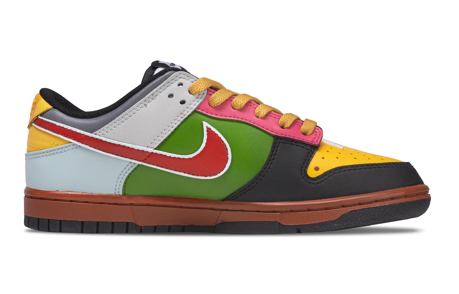 Кроссовки для скейтбординга Dunk Sky Imagination Leather Abrasion Resistant Low top Kids' Skateboarding Shoes Black Yellow Teenagers Nike — фото 3