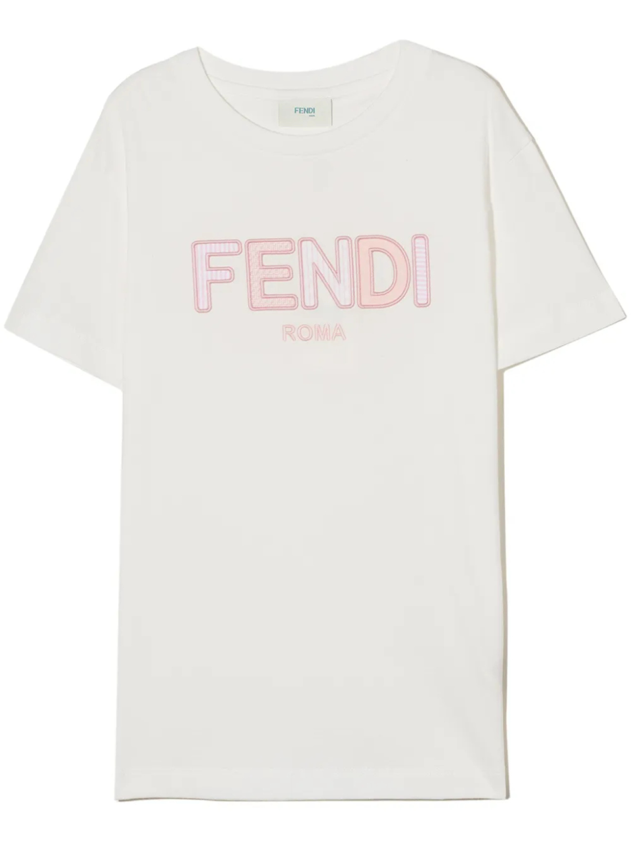 

Футболка с вышитым логотипом Fendi Kids, белый
