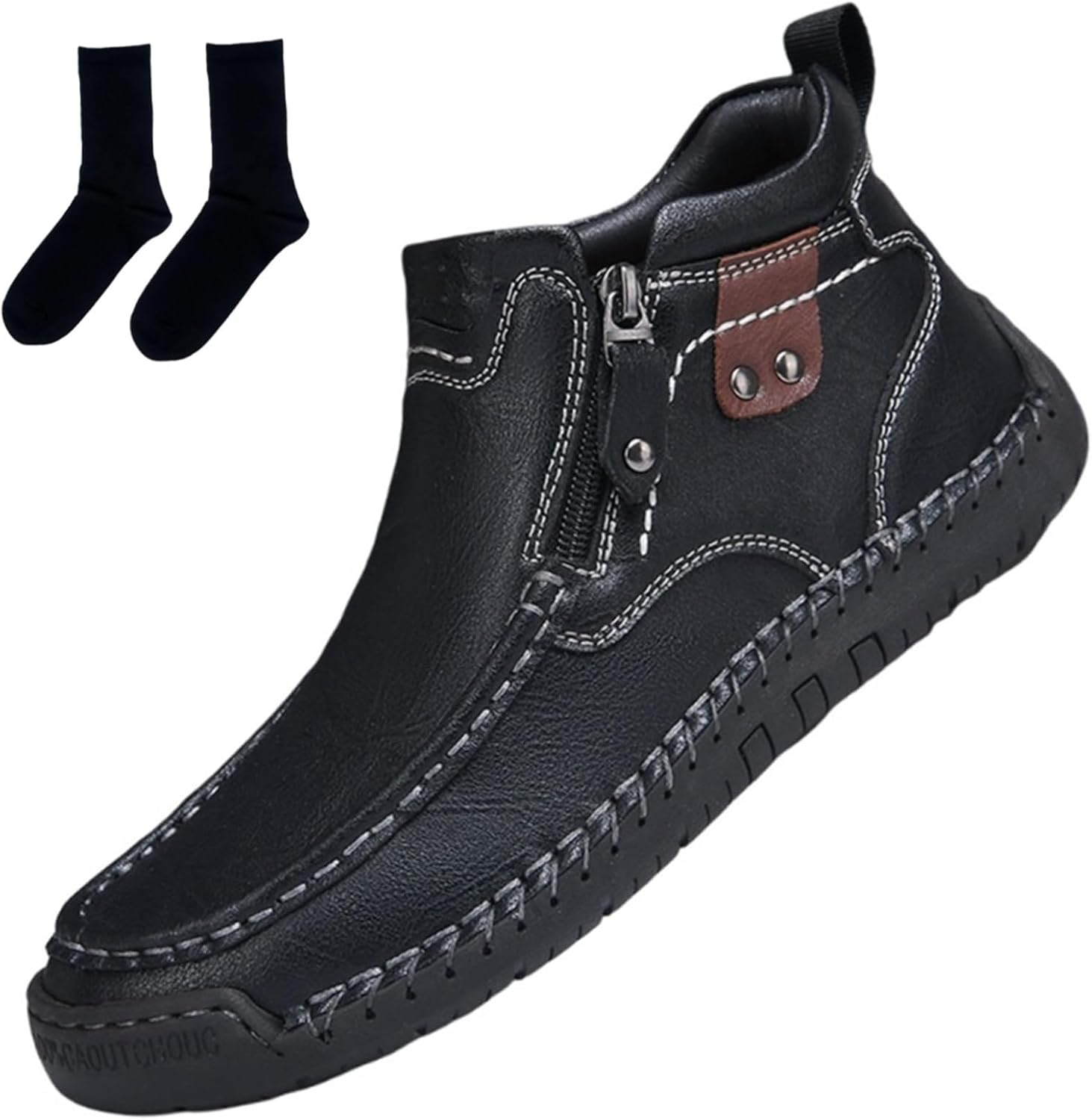 

Мужские ручной работы комфортные лоферы, кожаные туфли на плоской подошве с широким носком для ходьбы, мужские кожаные противоскользящие лоферы Generic, 11