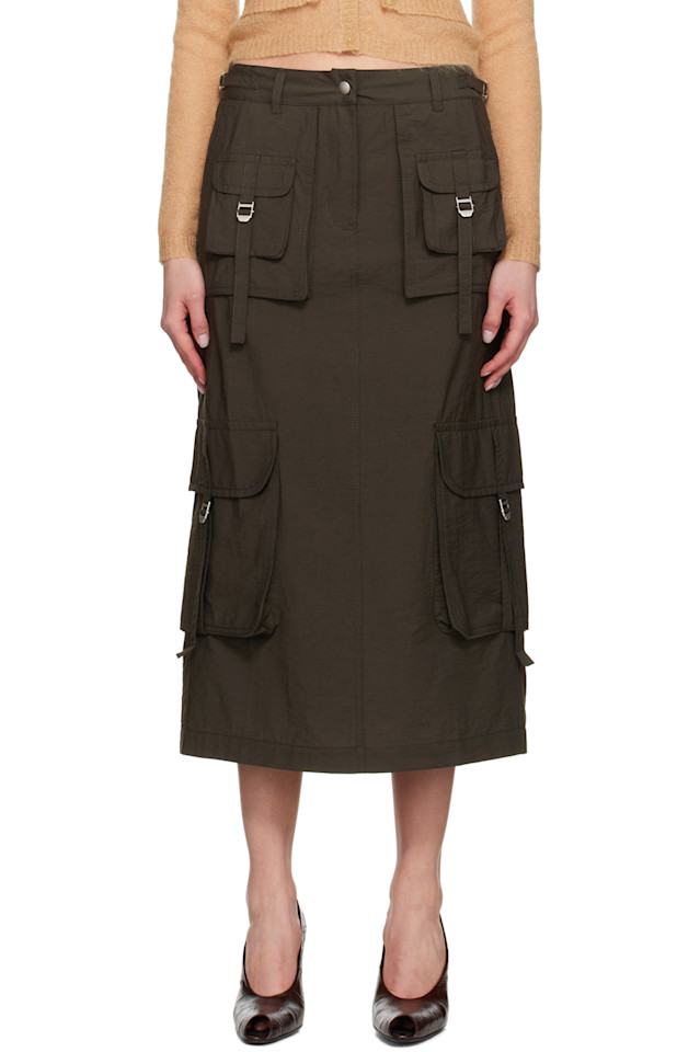 

Карго-юбка макси Acne Studios, серый