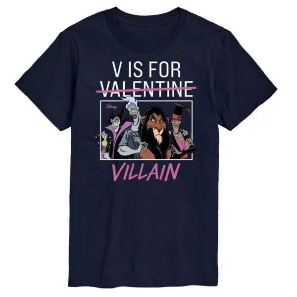 

Мужская футболка V for Valentine Villain с принтом Disney, синий