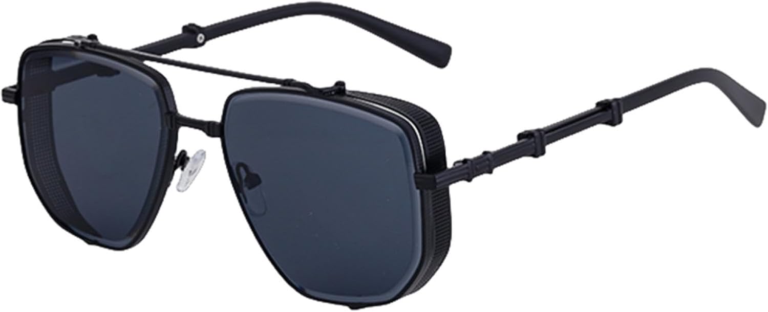 

Винтажные солнцезащитные очки в стиле стимпанк для женщин и мужчин, роскошные, модные, с металлической оправой, обеспечивающие защиту от УФ-излучения UV400 TVTBBVV, C1matteblackgray