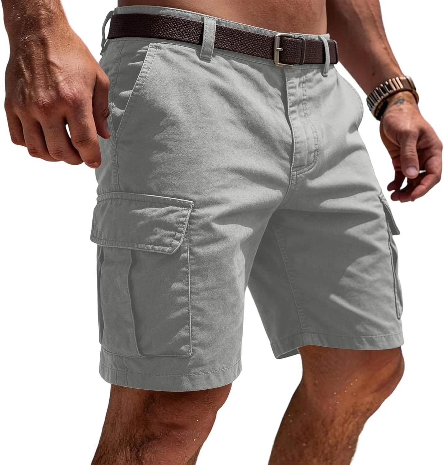 Шорты карго мужские, Generic, D05 Light Gray