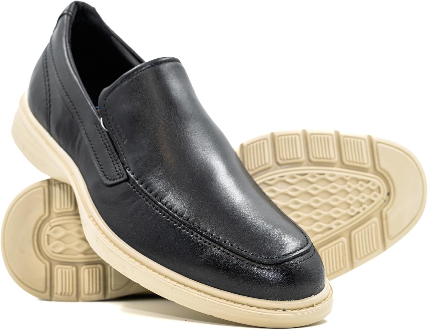 

Мужские слипоны PEGADA из натуральной кожи, модель 127104, стелька с эффектом памяти, современные лоферы с технологией AMORTECH, удобные кроссовки для ходьбы, бежевый/черный