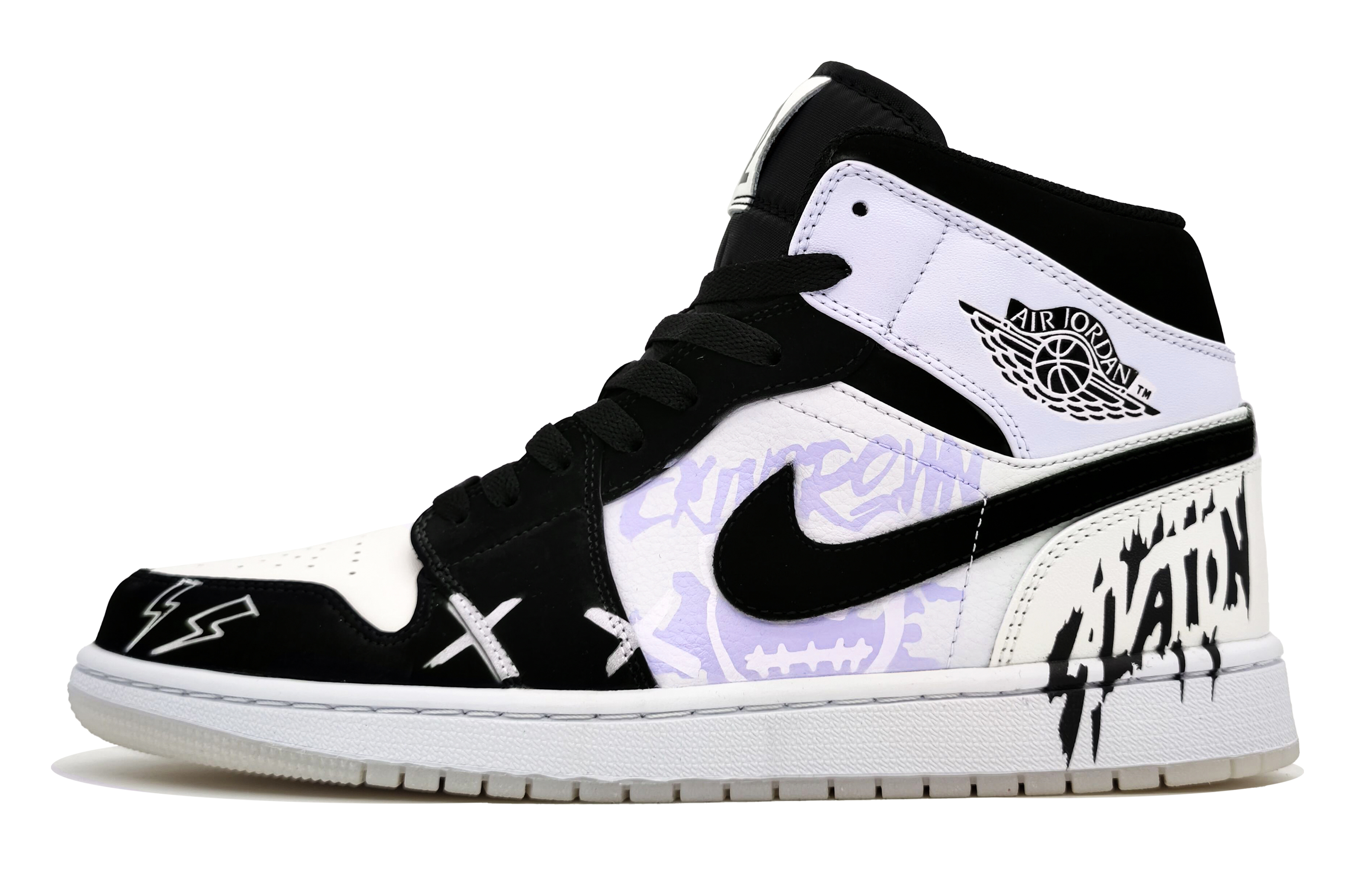 

Баскетбольные кроссовки Air 1 Mid SE Panda Mid Top для детей и подростков Jordan, фиолетовый