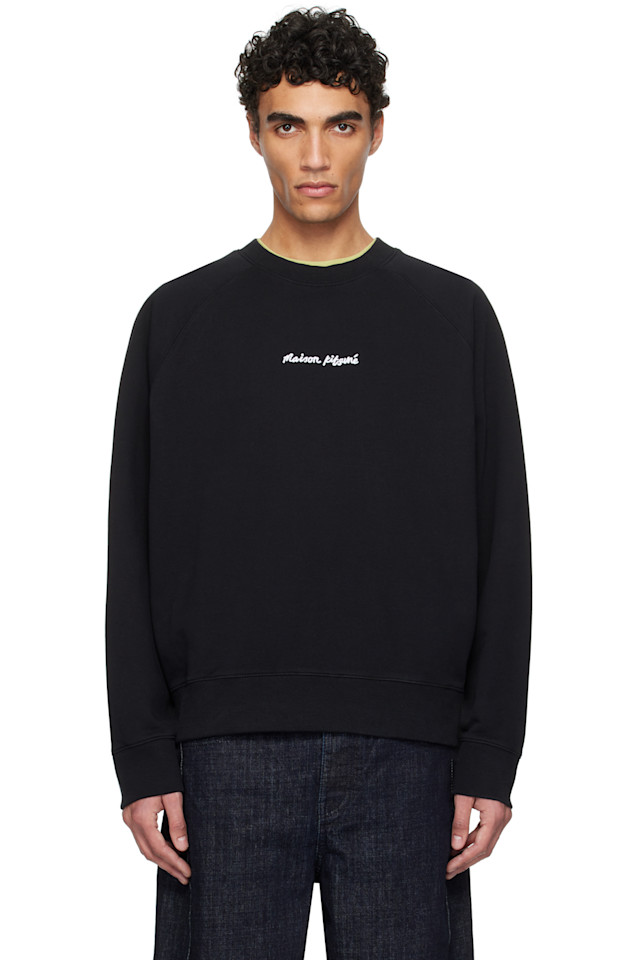 

Свитшот оверсайз с вышивкой Maison Kitsuné raglan Maison Kitsuné, черный