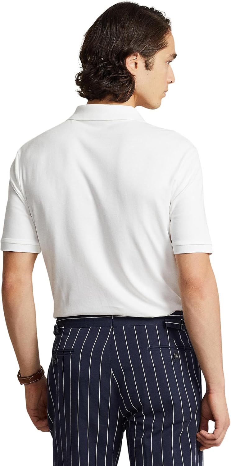 POLO RALPH LAUREN Мужская классическая поло из мягкого хлопка, White — фото 2