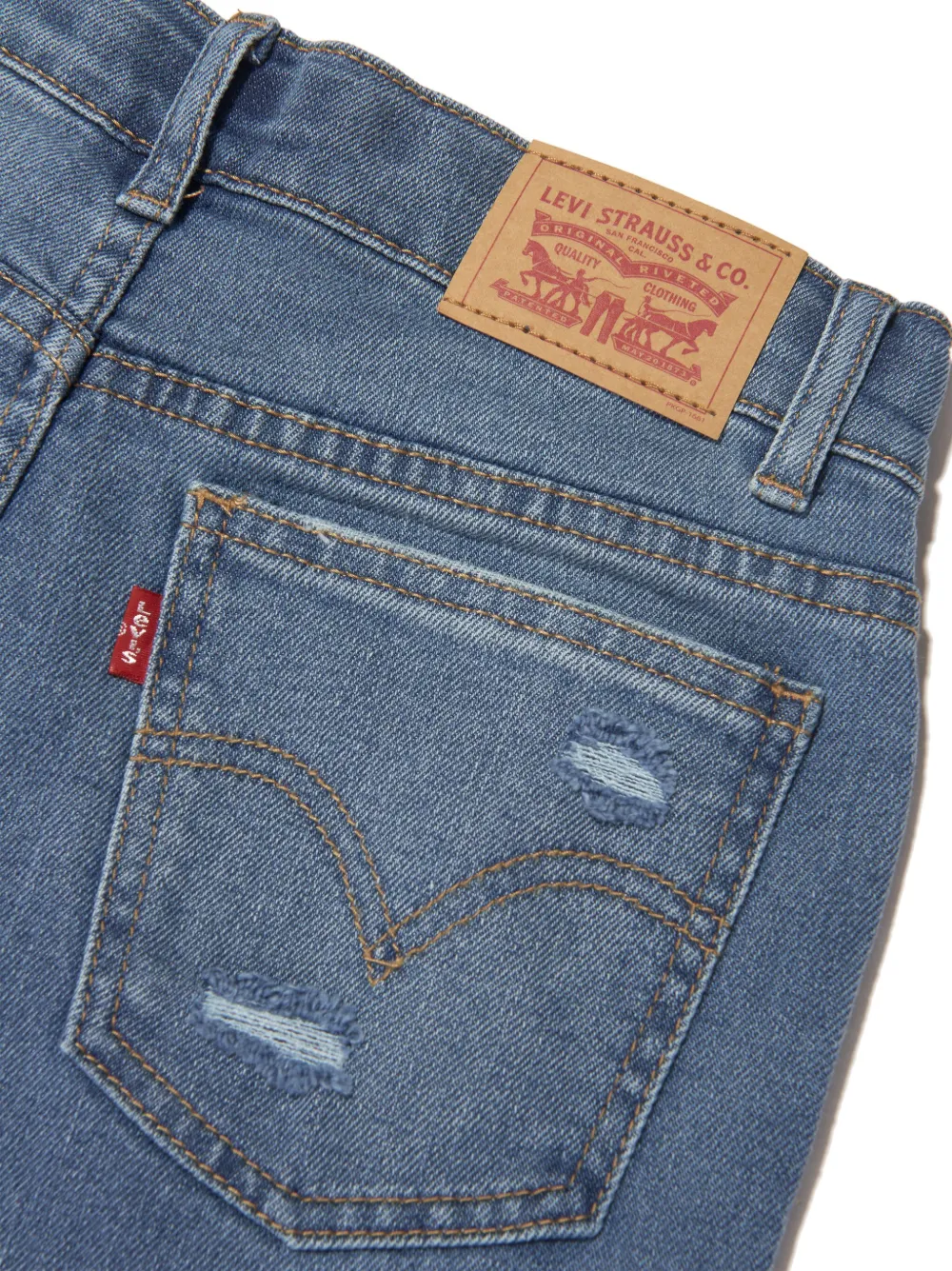 Широкие джинсы с логотипом Levi'S Kids, синий — фото 4