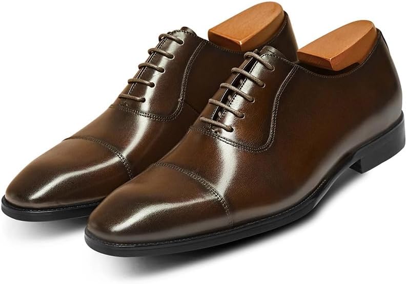 

Мужские классические туфли-оксфорды из кожи для делового стиля Frasoicus, темно-коричневый