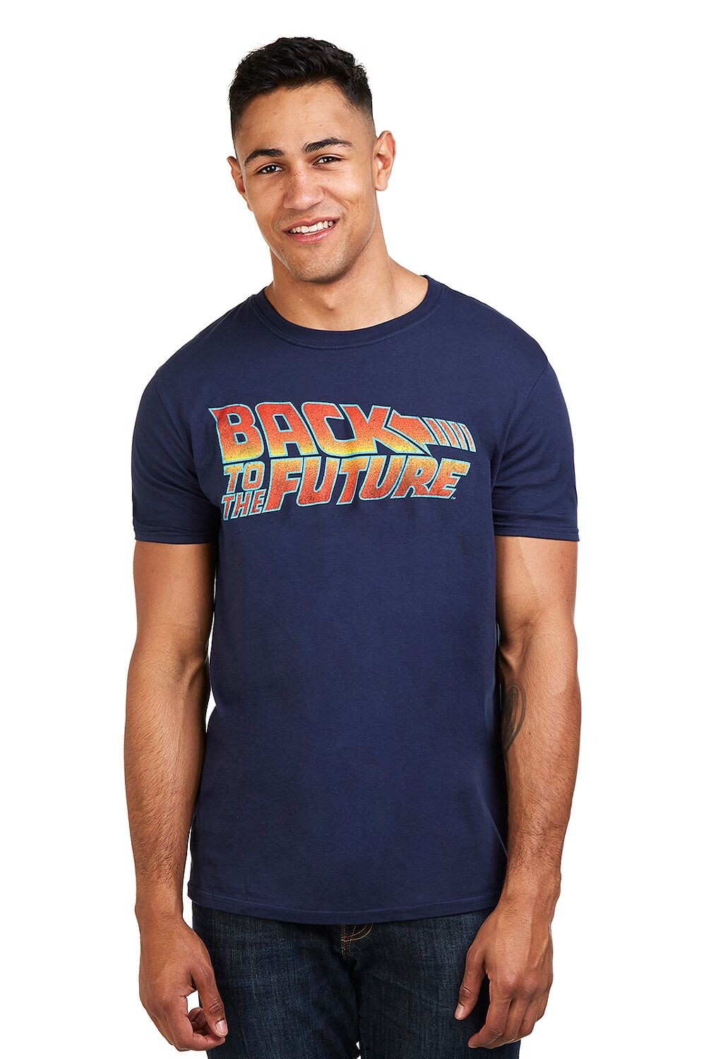 

Футболка хлопковая Back To The Future с логотипом, темно-синий
