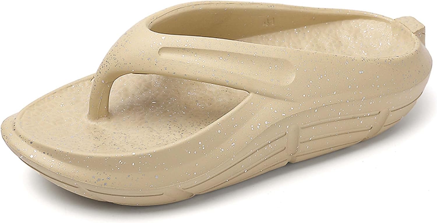 

Летние модные мужские шлепанцы сандалии с толстой подошвой EVA, высокоэластичные шлепанцы, противоскользящие, удобные, повседневные, на плоской подошве Generic, хаки