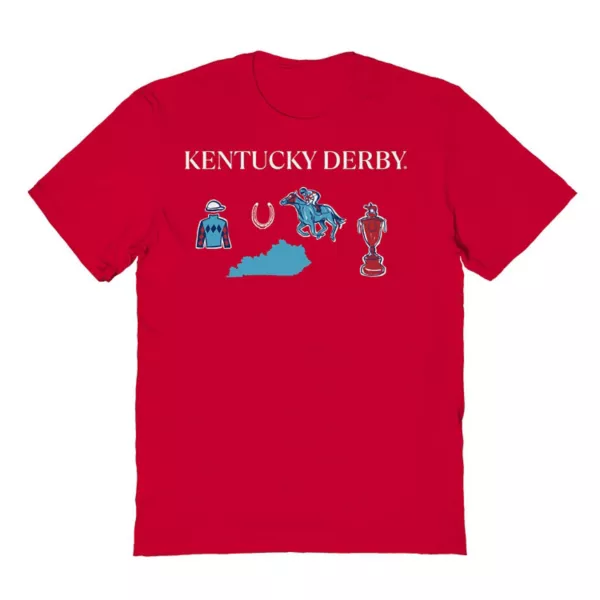 

Мужская футболка с горизонтальным логотипом Kentucky Derby и принтом в виде иконки Licensed Character, красный
