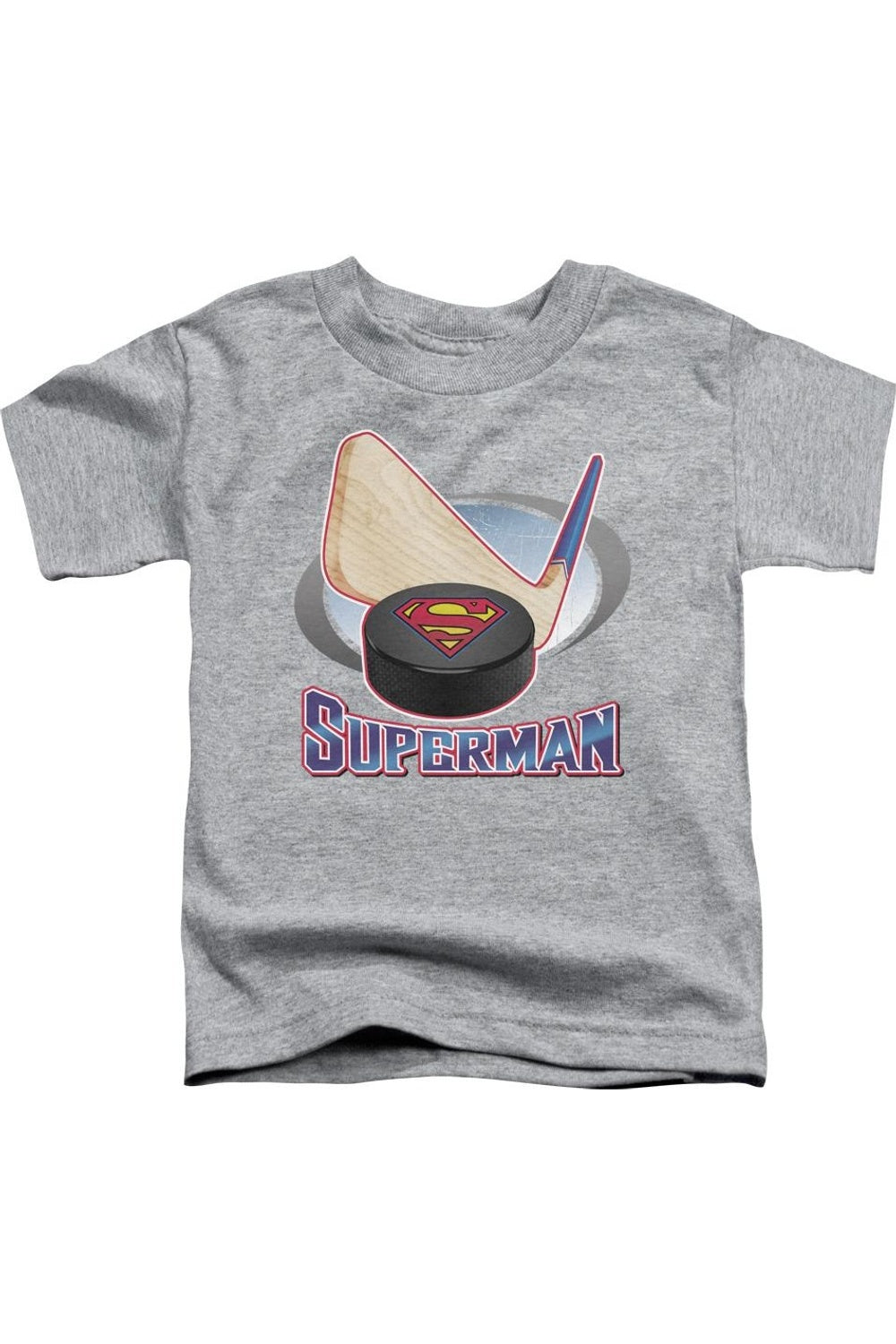 

Футболка с коротким рукавом для малышей с хоккейной клюшкой Superman Gildan, Athletic Heather