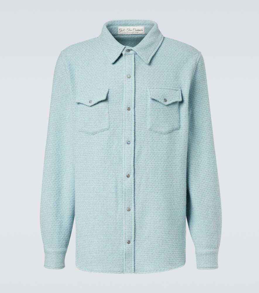 

Футболка из кашемира с узором «вафля» и лабрадоритом God's True Cashmere, Stardust/Labradorite