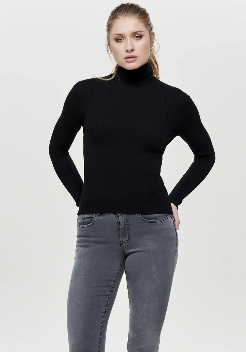 

Only водолазка "ONLKAROL L/S ROLLNECK PULLOVER KNT NOOS", черный