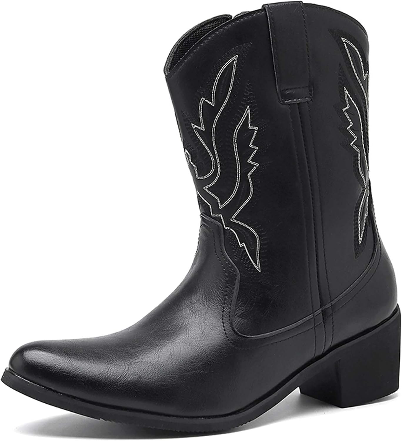 

Мужские джинсовые ботинки с острым носком в стиле вестерн, городские ретро ботинки высокой посадки из кожи, черные, коричневые Generic