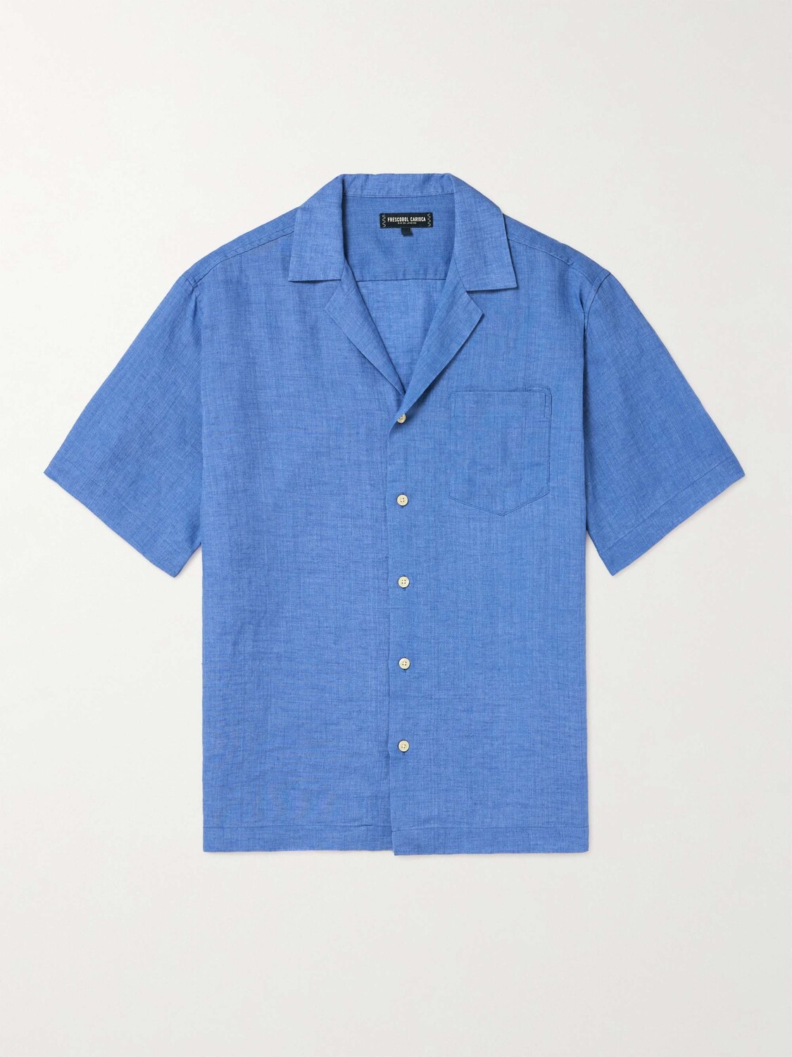 

Льняная рубашка Angelo Camp-Collar Frescobol Carioca, синий