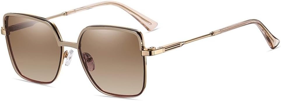 

Солнцезащитные очки с магнитным зажимом, квадратная оправа, металлические очки для женщин, модные солнцезащитные очки, поляризованные очки для вождения, аксессуары для женщин WNCKSQ, Khaki With Brown