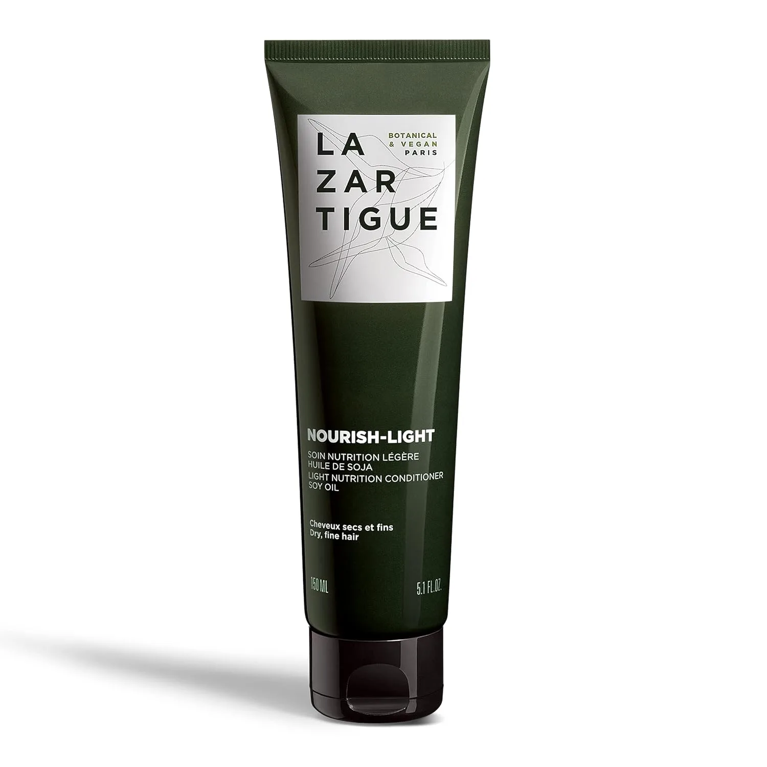 Lazartigue Nourish Light Conditioner, Botanical & Vegan, без силиконов, обогащен соевым маслом, легкое увлажнение для сухих тонких волос, 150 мл