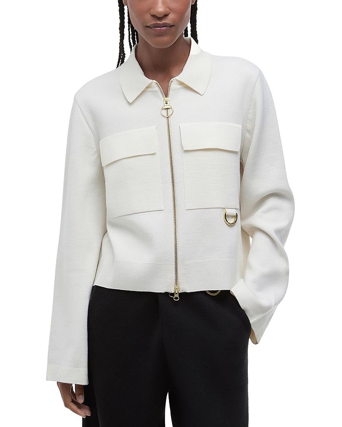 

Кардиган Alma из трикотажа Barbour, белый