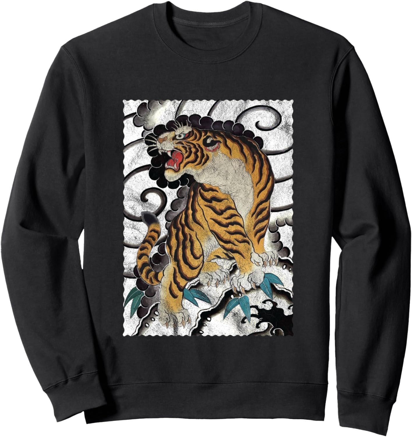 

Толстовка в традиционном японском стиле с изображением тигра, выполненная в стиле татуировки Vintage Asian Tiger Art Co., черный
