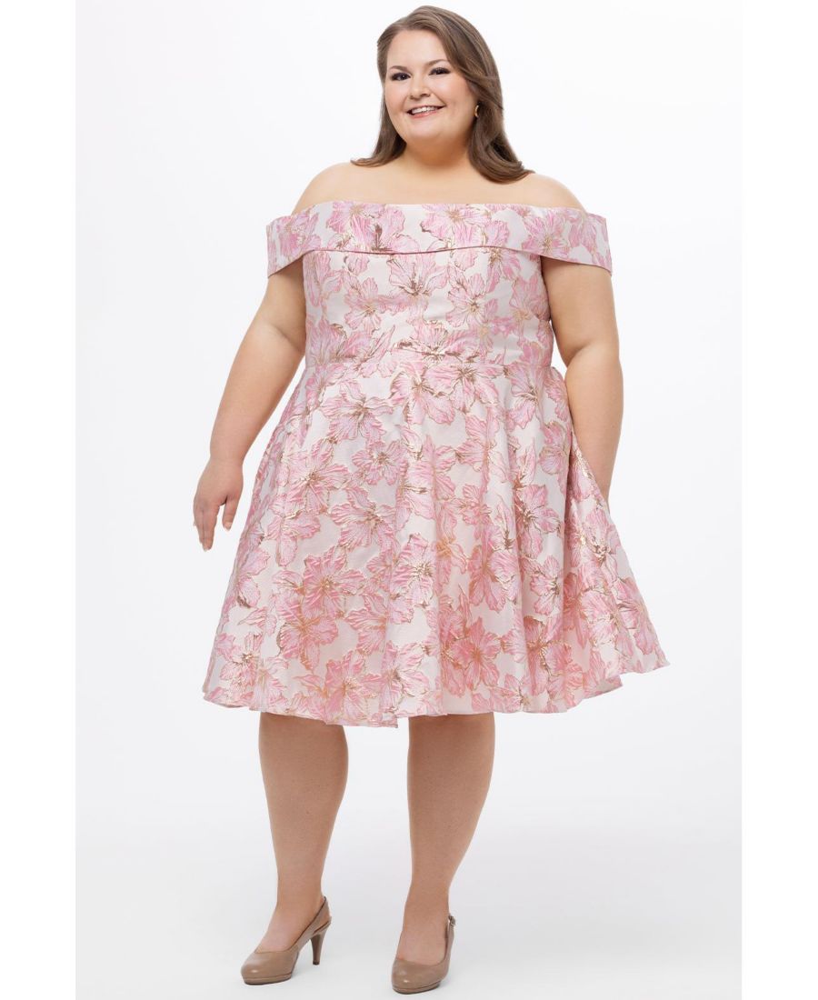 

Женское вечернее платье с открытыми плечами и броским узором Celebrations by Sydney's Closet, Pink floral